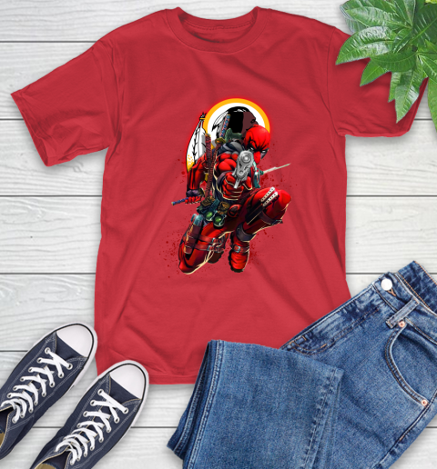 NFL Deadpool Marvel Comics Sports Football Washington Redskins T-Shirt 10