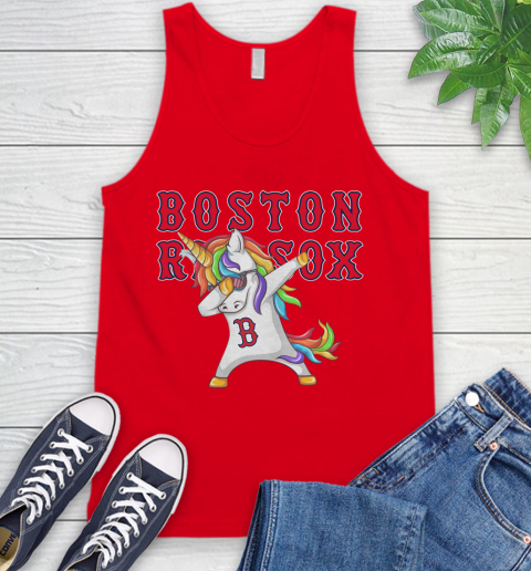 Boston Red Sox MLB Baseball Funny Unicorn Dabbing Sports Tank Top 6