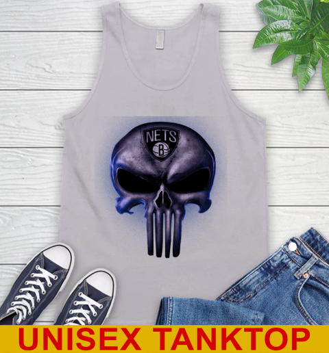 Brooklyn Nets NBA Basketball Punisher Skull Sports Tank Top 3