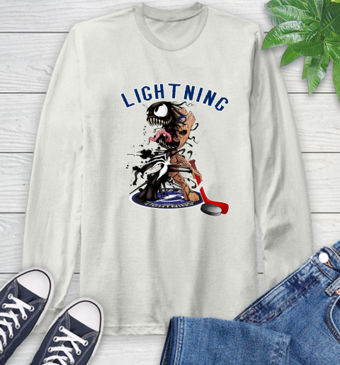 NHL Tampa Bay Lightning Hockey Venom Groot Guardians Of The Galaxy Long Sleeve T-Shirt 12