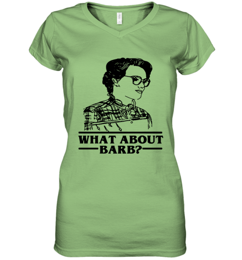 qdzq what about barb stranger things justice for barb shirts women v neck t shirt 39 front lime