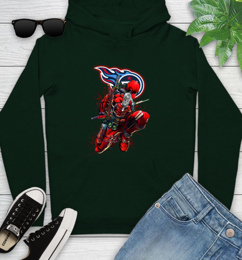 NFL Deadpool Marvel Comics Sports Football Tennessee Titans Youth Hoodie 13