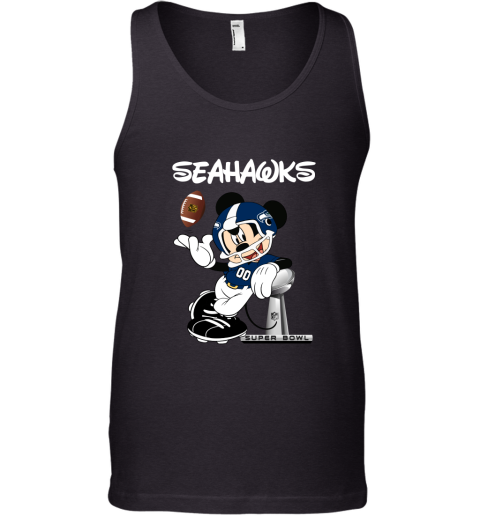 Mickey Seahawks Taking The Super Bowl Trophy Football Tank Top