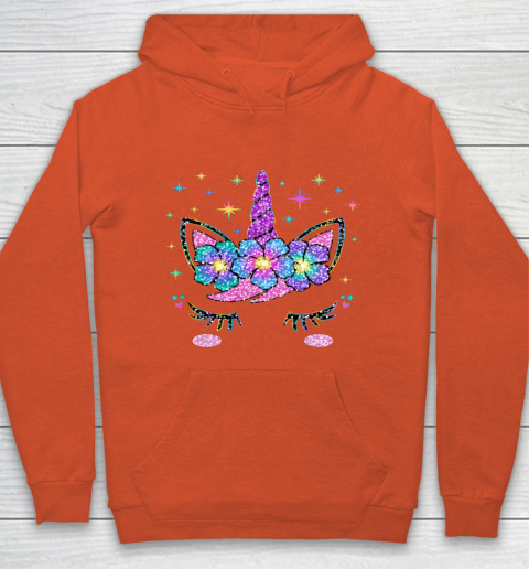 Unicorn Costume Rainbow Face Girls Hoodie 3