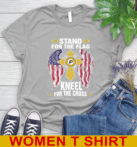 NBA Basketball Indiana Pacers Stand For Flag Kneel For The Cross Shirt Women's T-Shirt 5