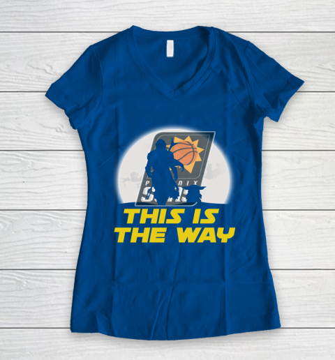 Phoenix Suns NBA Basketball Star Wars Yoda And Mandalorian This Is The Way Women's V-Neck T-Shirt 7