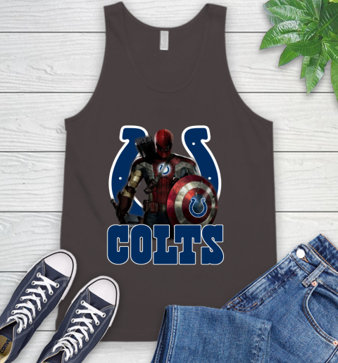 NFL Captain America Thor Spider Man Hawkeye Avengers Endgame Football Indianapolis Colts Tank Top 7