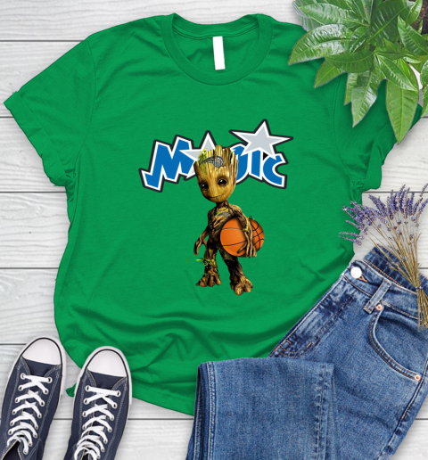 Orlando Magic NBA Basketball Groot Marvel Guardians Of The Galaxy Women's T-Shirt 6