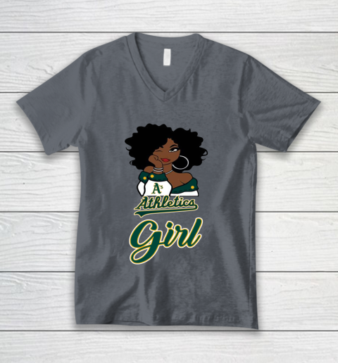 Oakland Athleticss Girl MLB V-Neck T-Shirt 5
