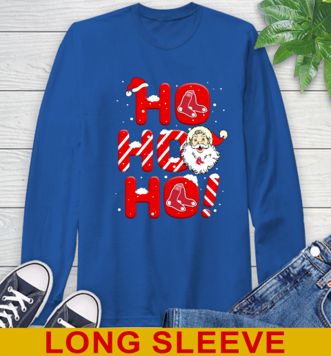 Boston Red Sox MLB Baseball Ho Ho Ho Santa Claus Merry Christmas Shirt Long Sleeve T-Shirt 11