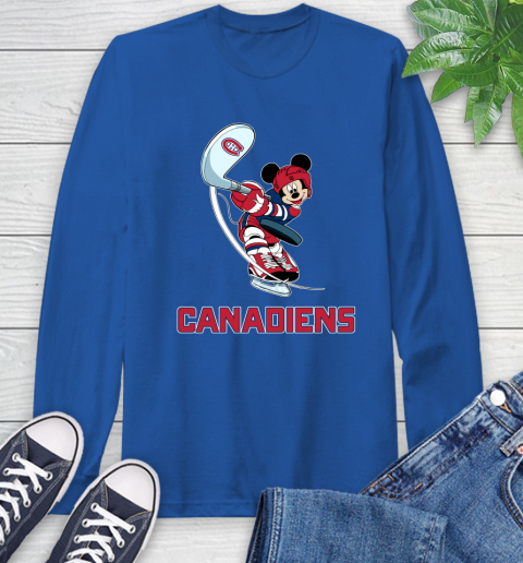 NHL Hockey Montreal Canadiens Cheerful Mickey Mouse Shirt Long Sleeve T-Shirt 10