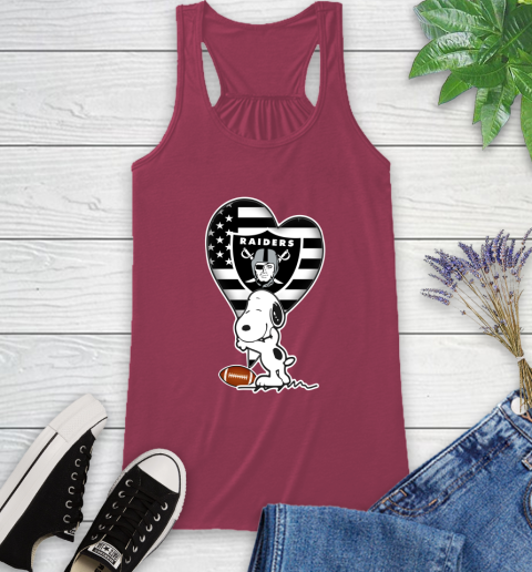 Oakland Raiders NFL Football The Peanuts Movie Adorable Snoopy Racerback Tank 8