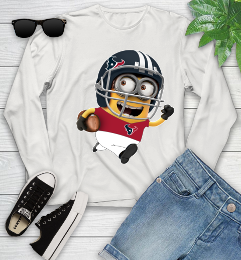 NFL Houston Texans Minions Disney Football Sports Youth Long Sleeve 12