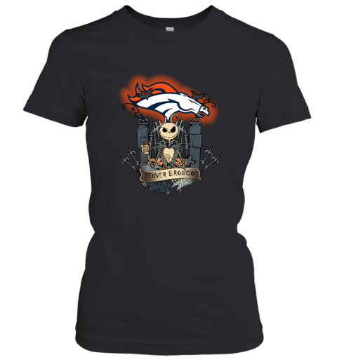Denver Broncos Jack Skellington This Is Halloween NFL Women's T-Shirt