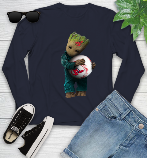 MLB Groot Guardians Of The Galaxy Baseball Sports Cleveland Indians Youth Long Sleeve 3