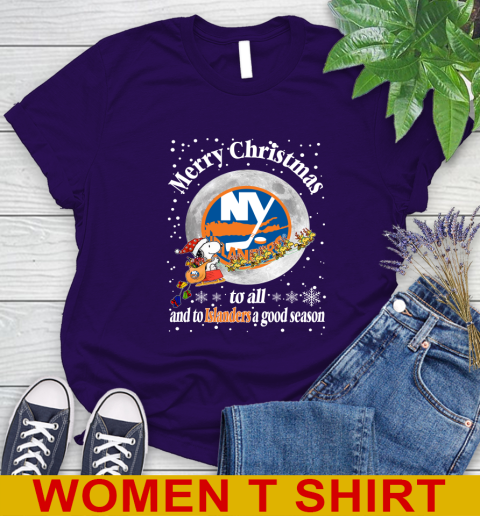 New York Islanders Merry Christmas To All And To Islanders A Good Season NHL Hockey Sports Women's T-Shirt 4