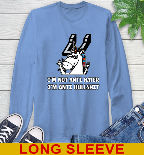 San Antonio Spurs NBA Basketball Unicorn I'm Not Anti Hater I'm Anti Bullshit Long Sleeve T-Shirt 11