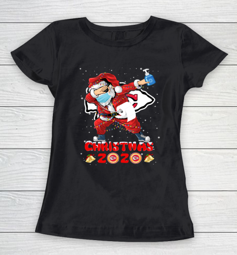 Kansas City Chiefs Funny Santa Claus Dabbing Christmas 2020 NFL Women's T-Shirt