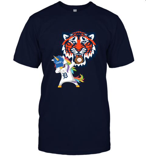Hip Hop Dabbing Unicorn Flippin Love Detroit Tigers Unisex Jersey Tee