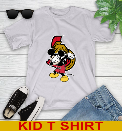 Ottawa Senators NHL Hockey Dabbing Mickey Disney Sports Youth T-Shirt 5