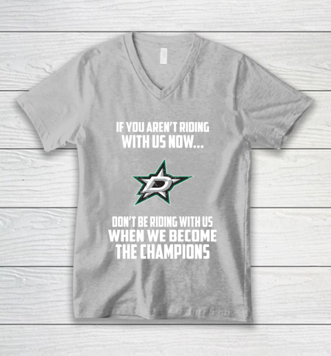 NHL Dallas Stars Hockey We Become The Champions V-Neck T-Shirt 3
