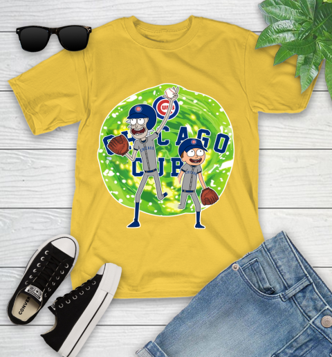 MLB Chicago Cubs Rick And Morty Baseball Sports Youth T-Shirt 8