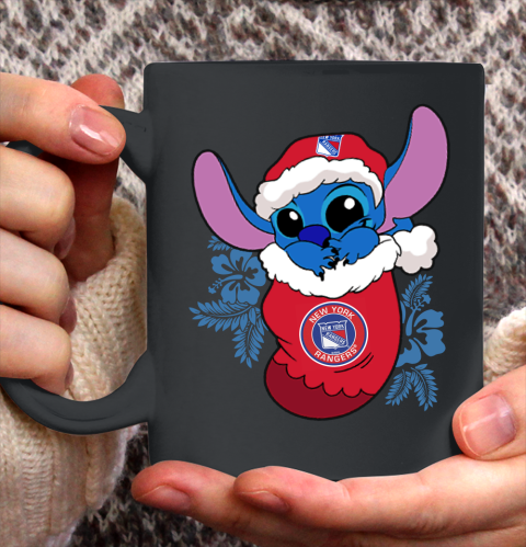 New York Rangers Christmas Stitch In The Sock Funny Disney NHL Ceramic Mug 11oz