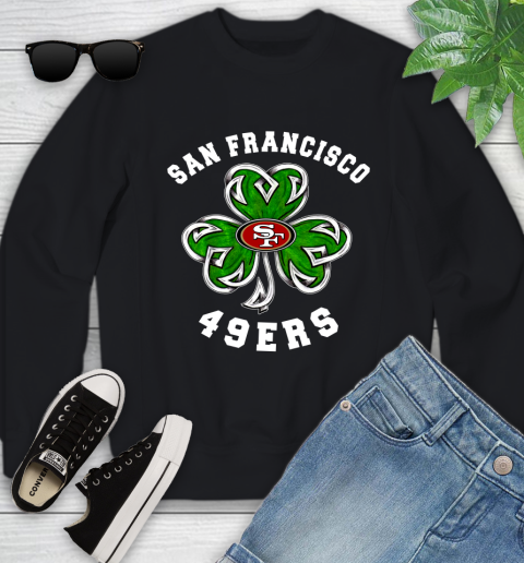 NFL San Francisco 49ers Three Leaf Clover St Patrick's Day Football Sports Youth Sweatshirt