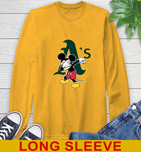 Oakland Athletics MLB Baseball Dabbing Mickey Disney Sports Long Sleeve T-Shirt 3