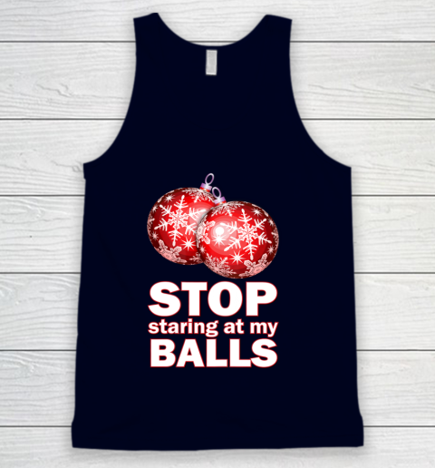 Stop Staring at my Balls Funny Christmas Holiday Pajama Tank Top 2