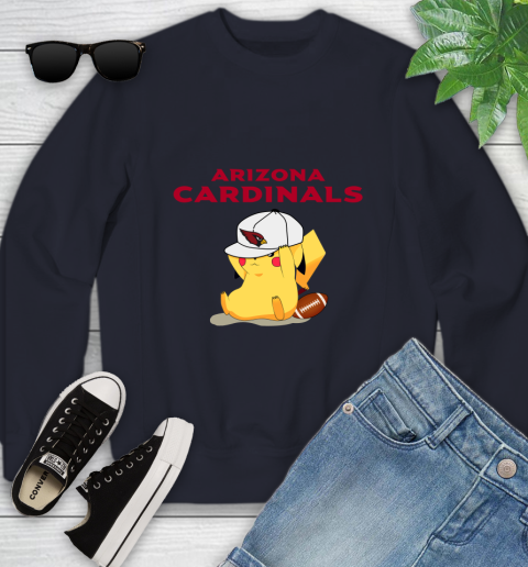 NFL Pikachu Football Sports Arizona Cardinals Youth Sweatshirt 3