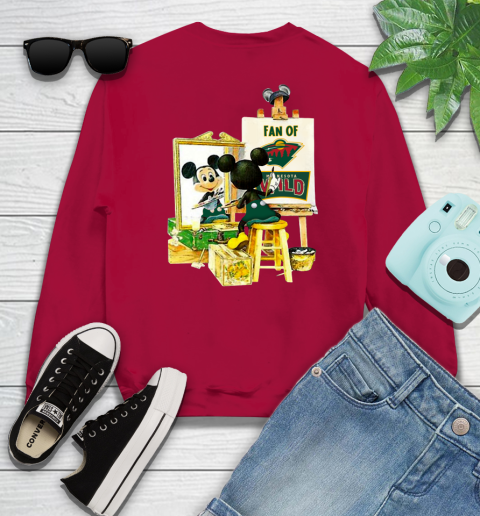NHL Hockey Minnesota Wild Mickey Drawing Shirt 32