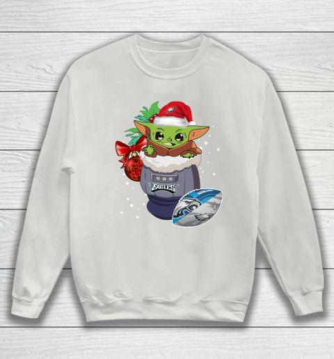 Philadelphia Eagles Christmas Baby Yoda Star Wars Funny Happy NFL Sweatshirt 10