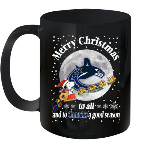 Vancouver Canucks Merry Christmas To All And To Canucks A Good Season NHL Hockey Sports Ceramic Mug 11oz