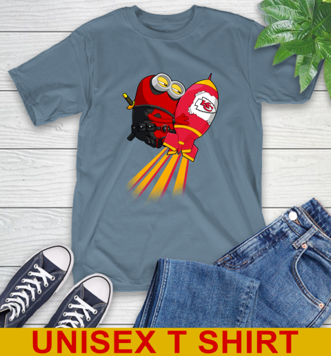 NFL Football Kansas City Chiefs Deadpool Minion Marvel Shirt T-Shirt - Image 9