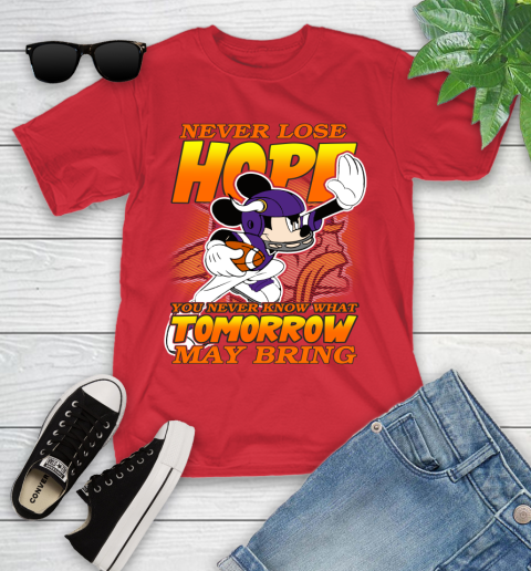 Minnesota Vikings NFL Football Mickey Disney Never Lose Hope Youth T-Shirt 13