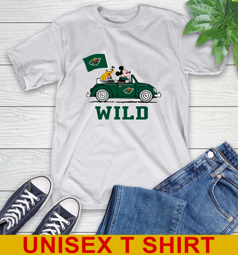 NHL Hockey Minnesota Wild Pluto Mickey Driving Disney Shirt T-Shirt 12