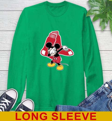 Boston Red Sox MLB Baseball Dabbing Mickey Disney Sports Long Sleeve T-Shirt 7