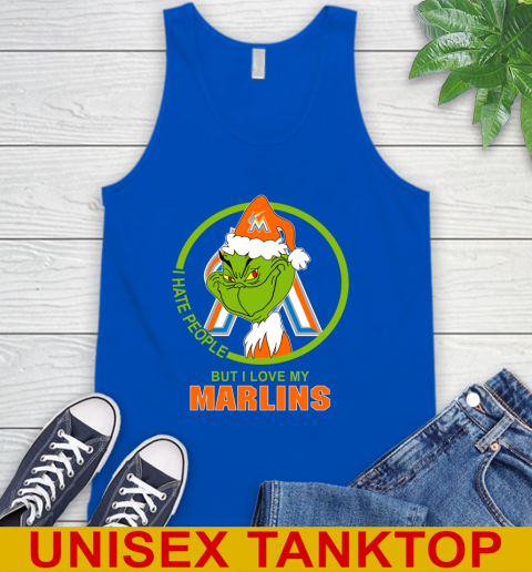 Miami Marlins MLB Christmas Grinch I Hate People But I Love My Favorite Baseball Team Tank Top 5