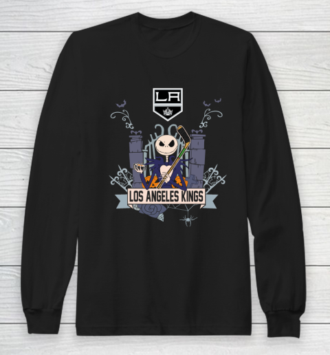 NHL Los Angeles Kings Hockey Jack Skellington Halloween Long Sleeve T-Shirt