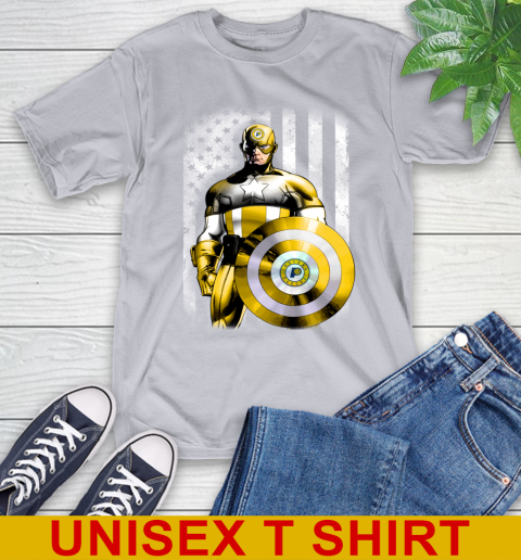 Indiana Pacers NBA Basketball Captain America Marvel Avengers American Flag Shirt T-Shirt 5