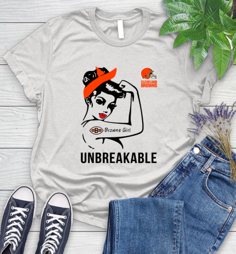 NFL Cleveland Browns Girl Unbreakable Football Sports Women's T-Shirt