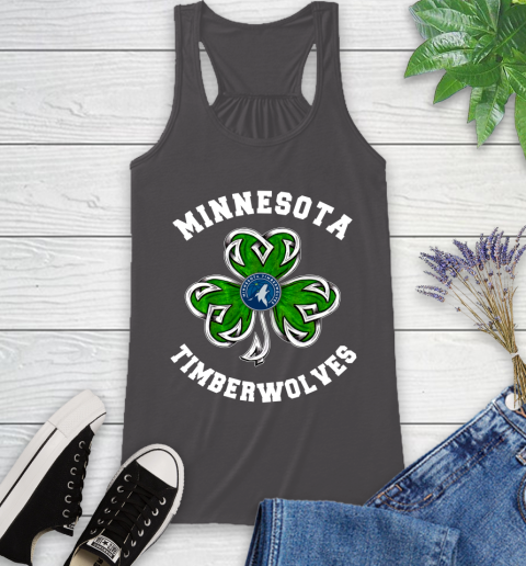 NBA Minnesota Timberwolves Three Leaf Clover St Patrick's Day Basketball Sports Racerback Tank 11