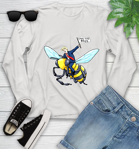 Save The Bees Donald Trump shirt Youth Long Sleeve
