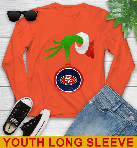 San Francisco 49ers Grinch Merry Christmas NFL Football Youth Long Sleeve 4