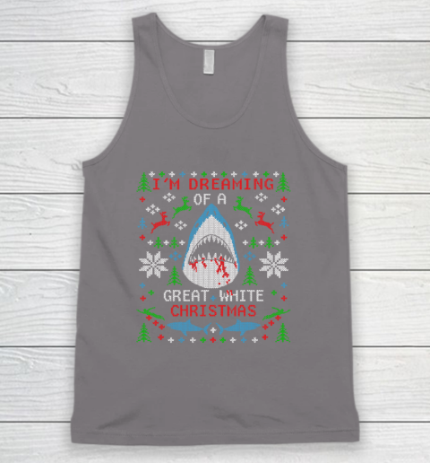Funny Great White Shark Ugly Christmas Tank Top Tee For Sports