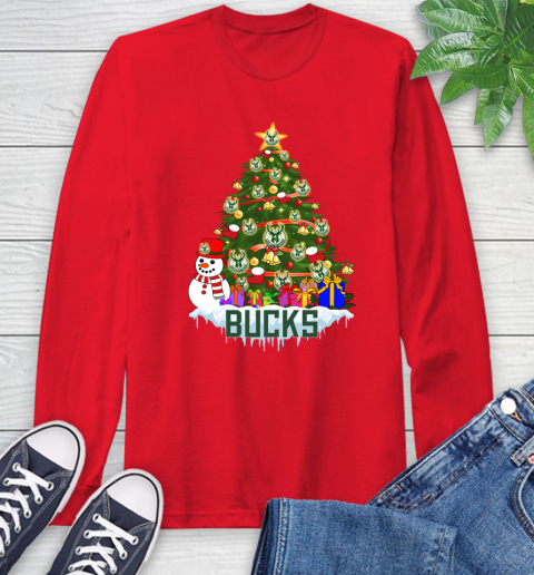 Milwaukee Bucks Merry Christmas NBA Basketball Sports Long Sleeve T-Shirt 10