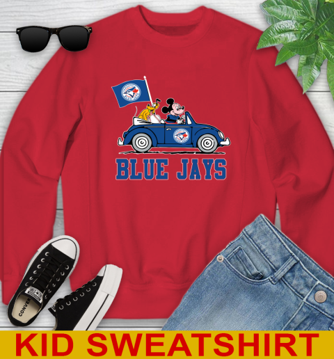 MLB Baseball Toronto Blue Jays Pluto Mickey Driving Disney Shirt Youth Sweatshirt 8