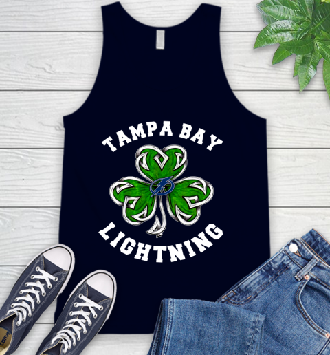 NHL Tampa Bay Lightning Three Leaf Clover St Patrick's Day Hockey Sports Tank Top 2