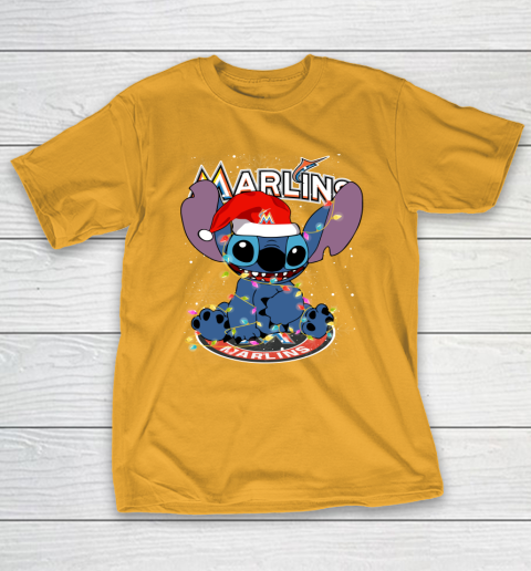 Miami Marlins MLB noel stitch Baseball Christmas T-Shirt 2